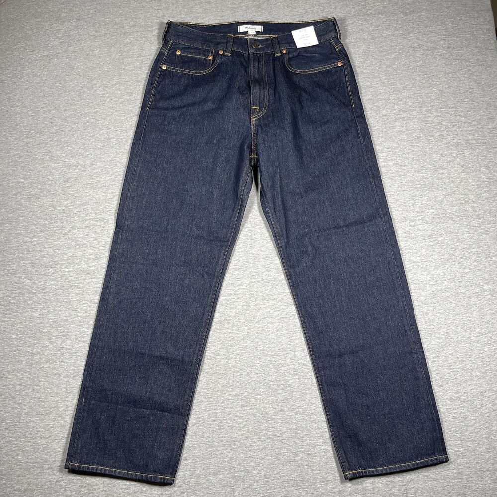 Madewell The 1991 Loose Jean Jeans Mens 31x30 Blue Raw Wash Relaxed Straight